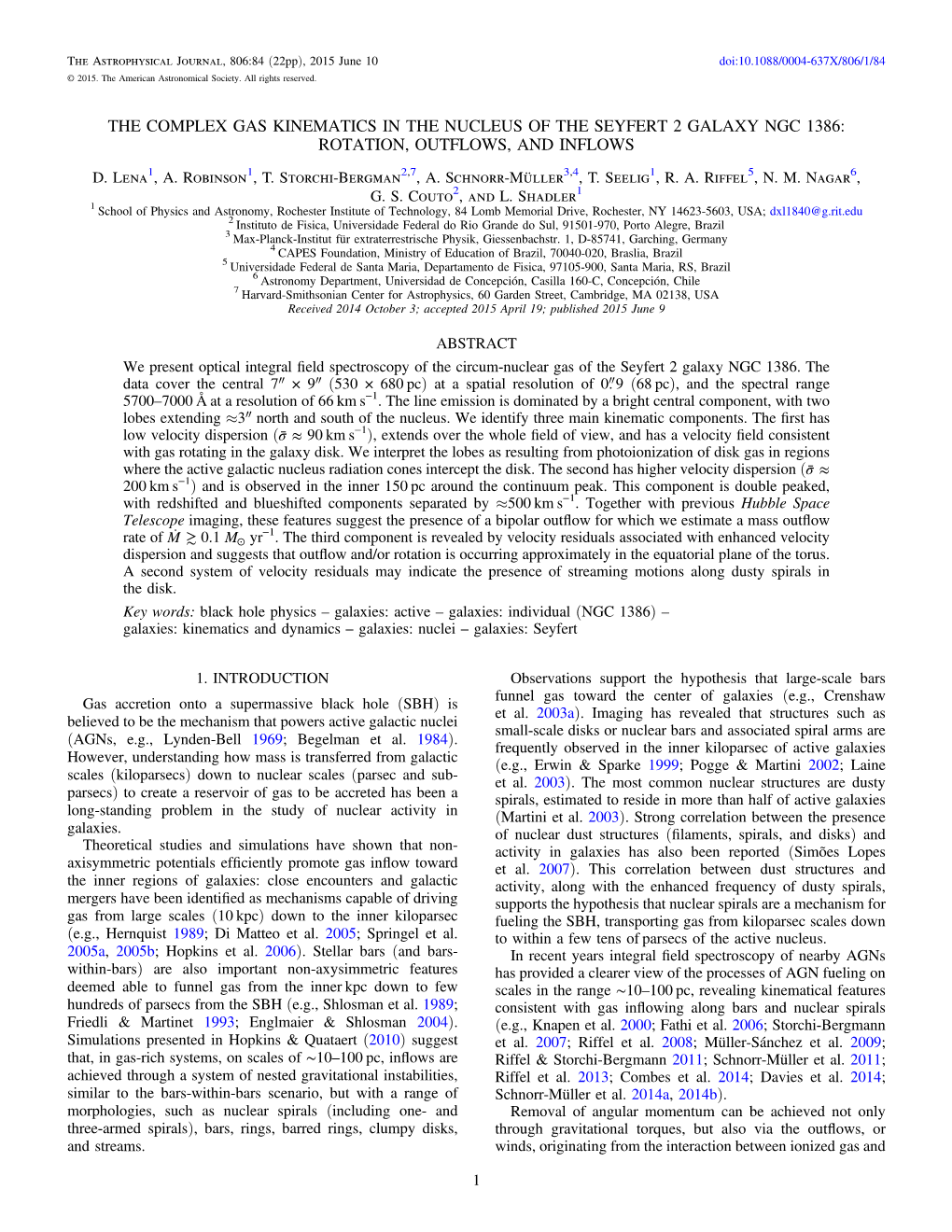 The Complex Gas Kinematics in the Nucleus of the Seyfert 2 Galaxy Ngc 1386: Rotation, Outflows, and Inflows D