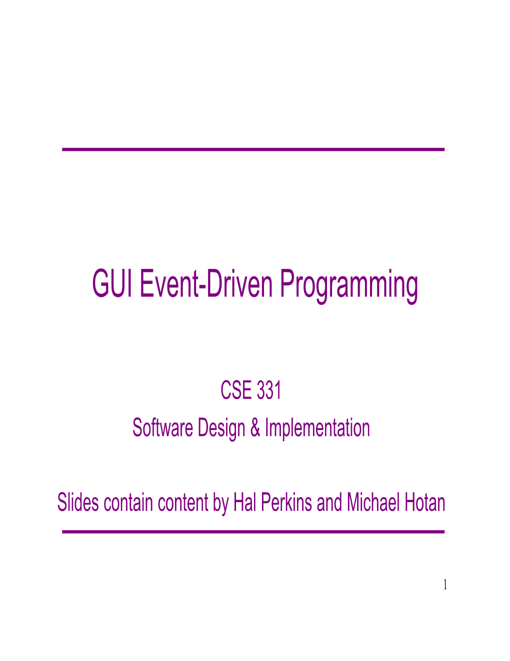 GUI Event-Driven Programming