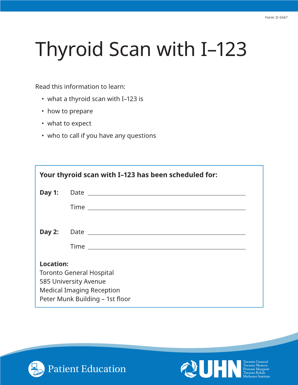 Thyroid Scan with I–123
