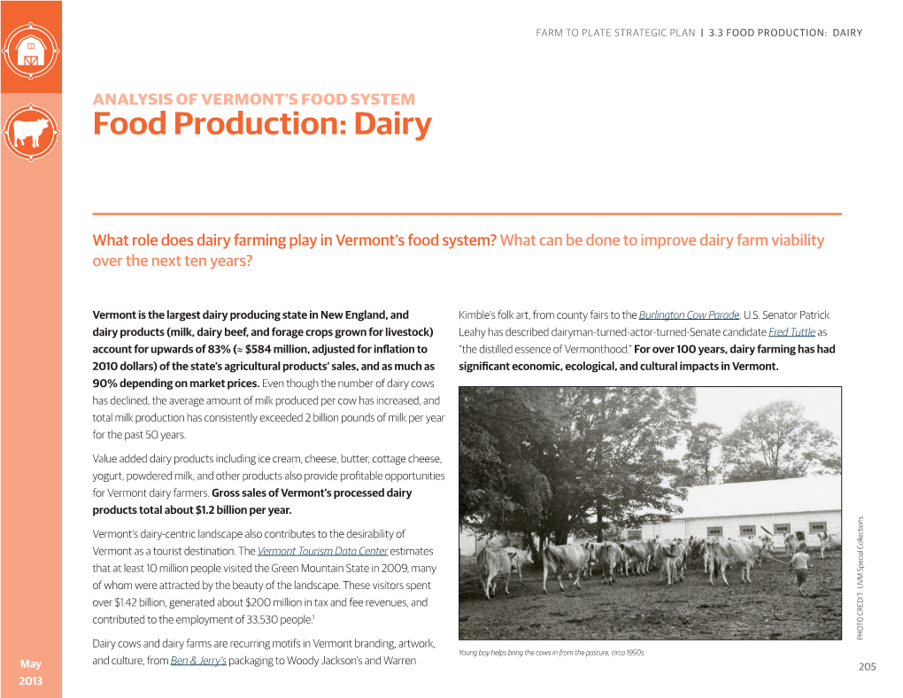 Food Production: Dairy