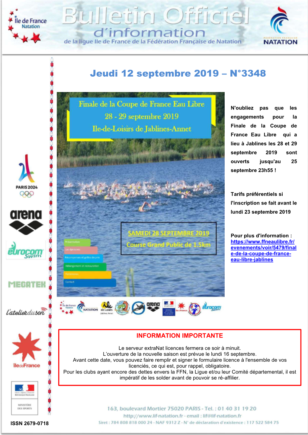 Jeudi 12 Septembre 2019 – N°3348