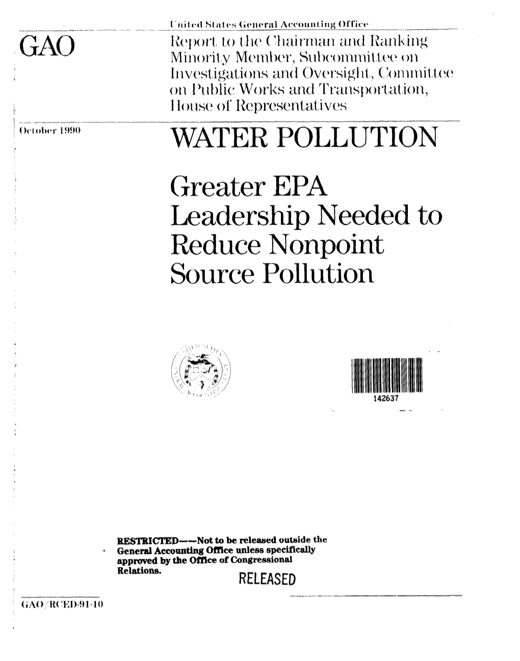 Greater EPA Leadership Needed to Reduce Nonpoint Source Pollution I Illill 142637