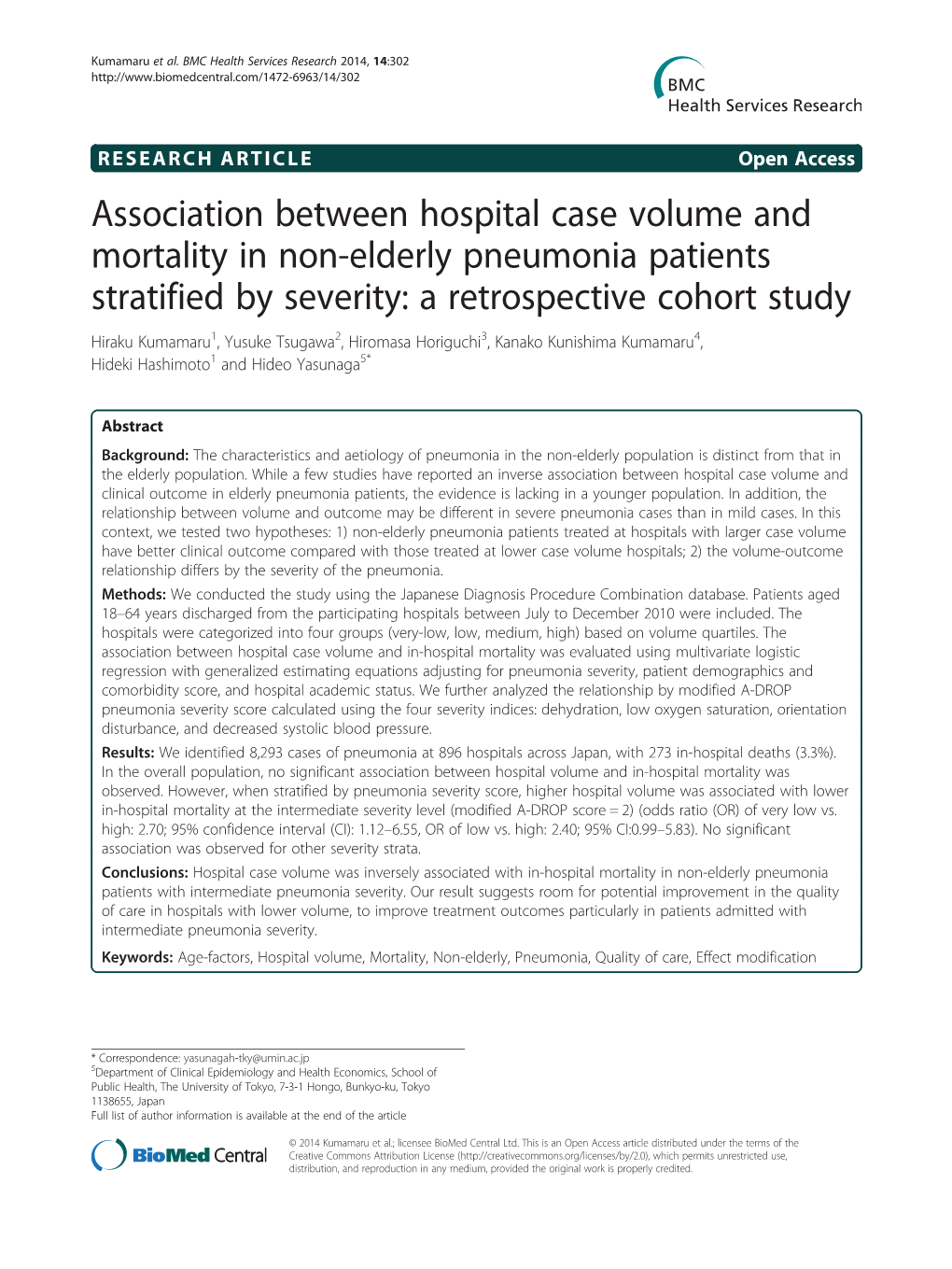 Association Between Hospital Case