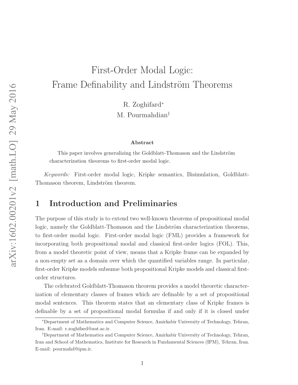 First-Order Modal Logic: Frame Definability and Lindström Theorems