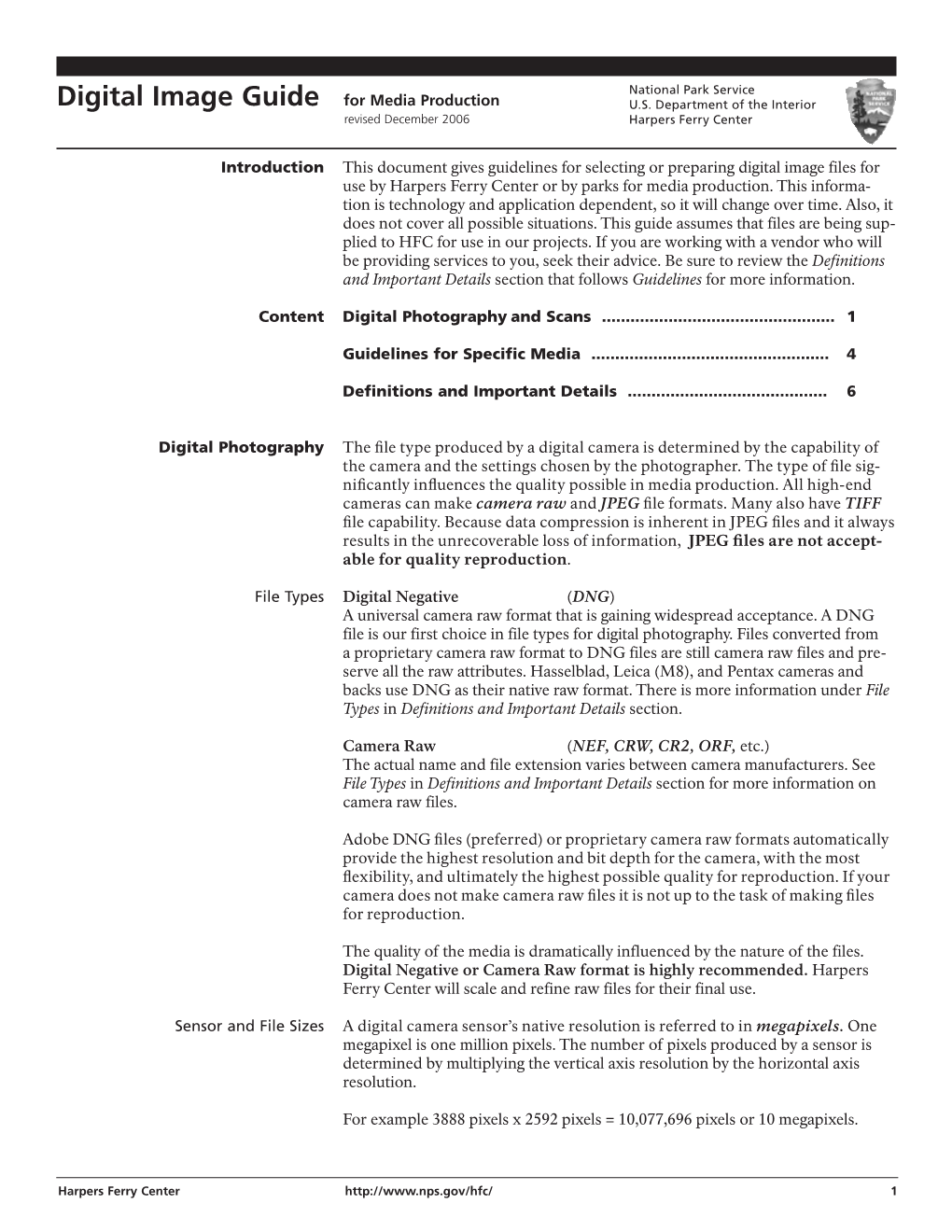 Digital Image Guide for Media Production U.S