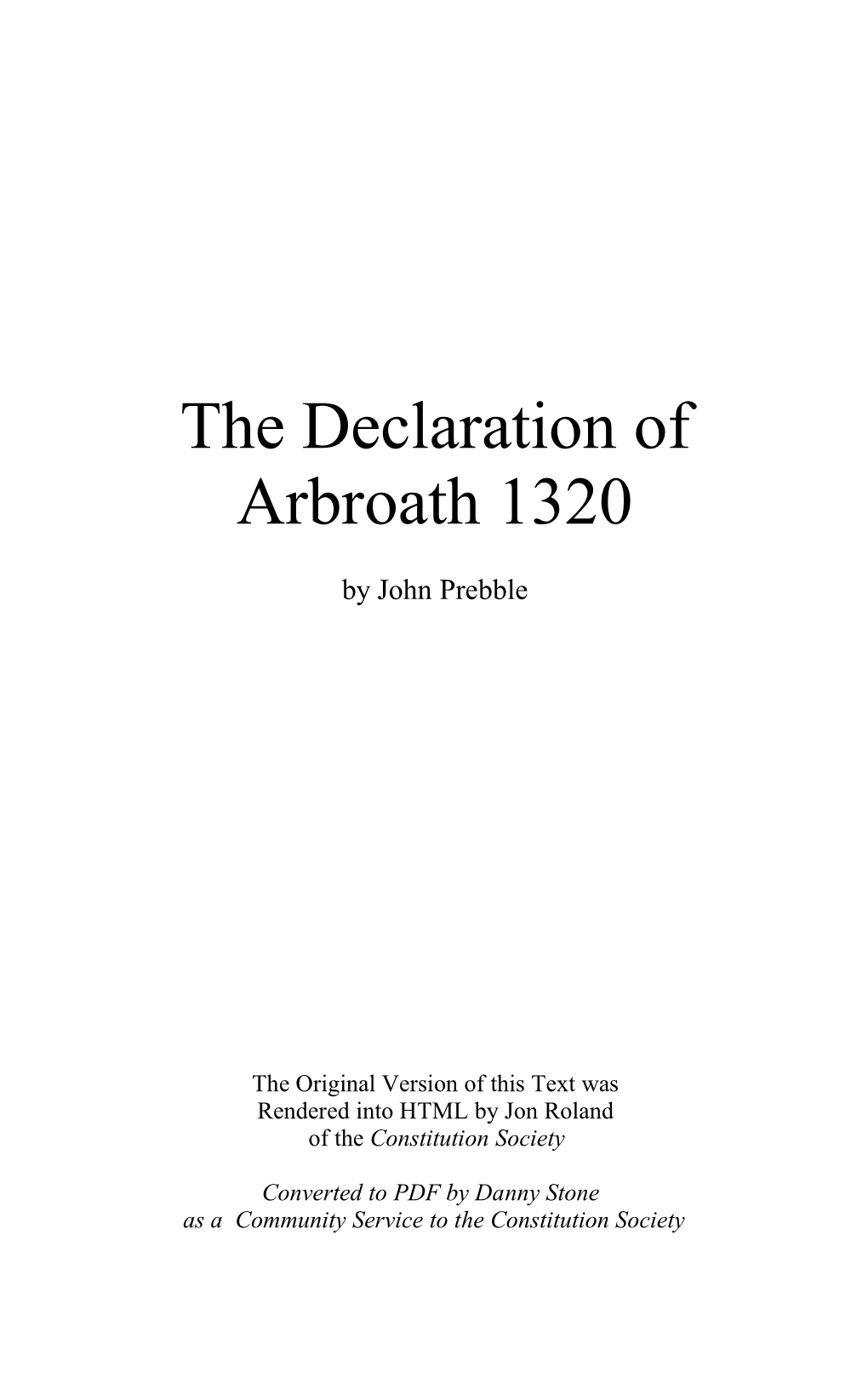 The Declaration of Arbroath 1320