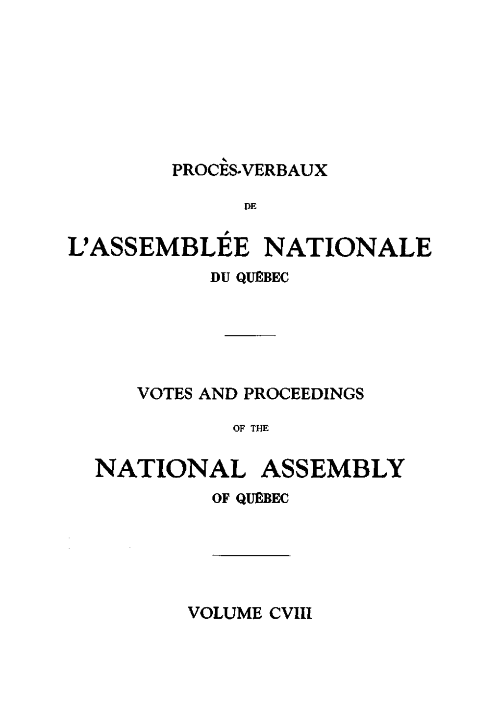 L'assemblée Nationale Du Québec