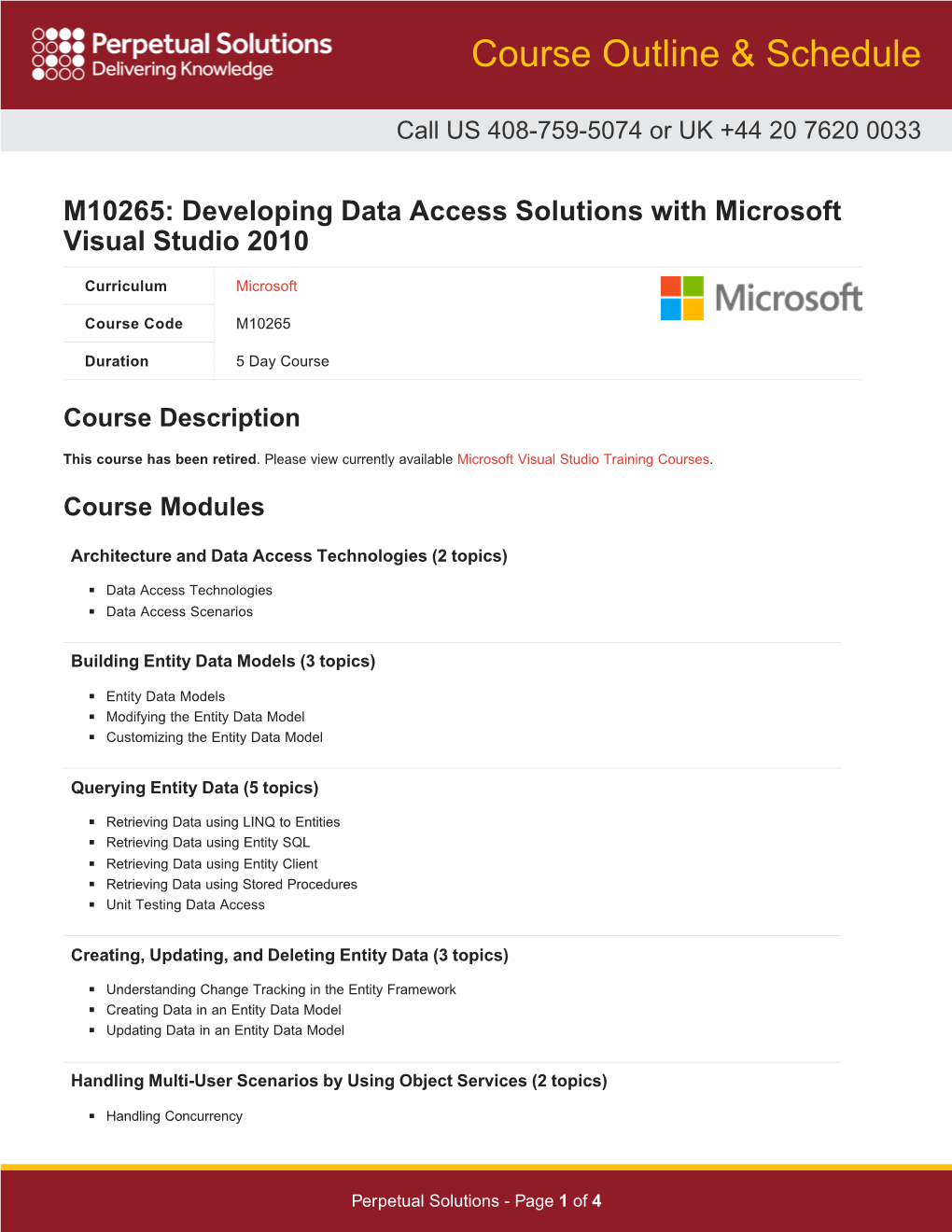 Course Outline & Schedule