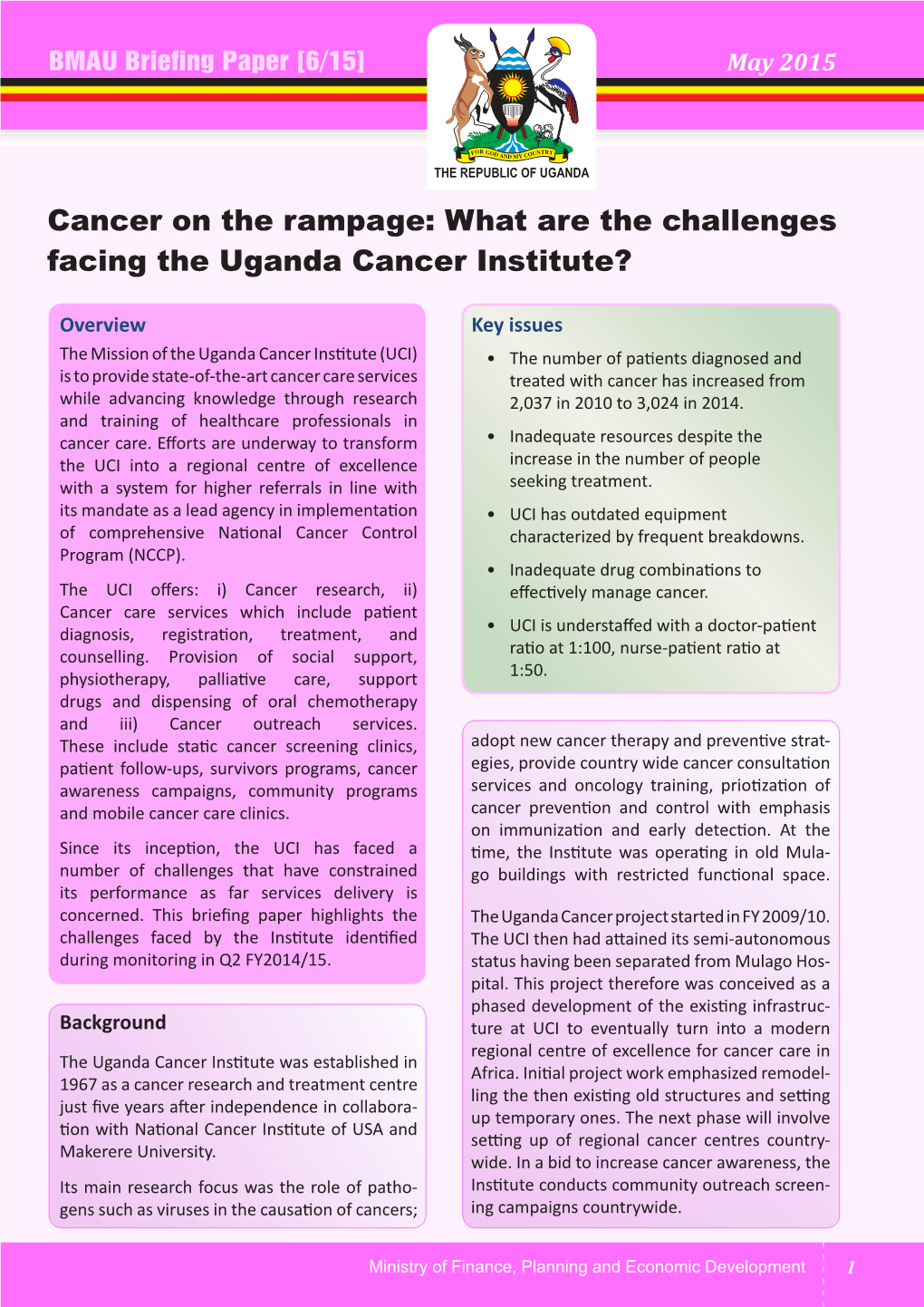 What Are the Challenges Facing the Uganda Cancer Institute?