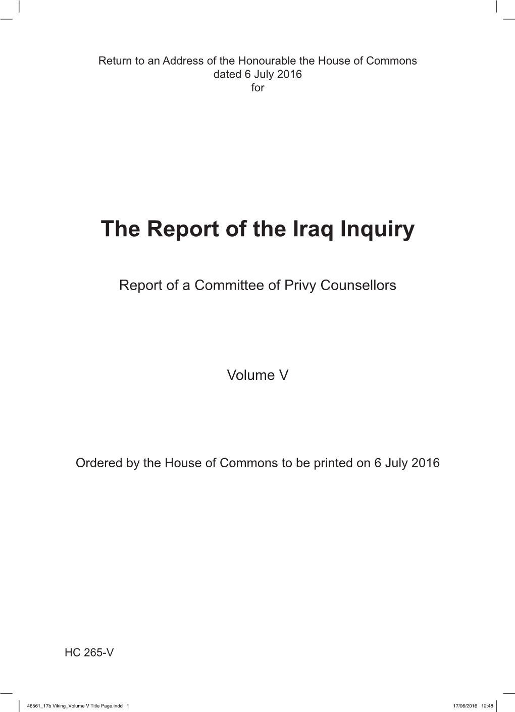 The Report of the Iraq Inquiry