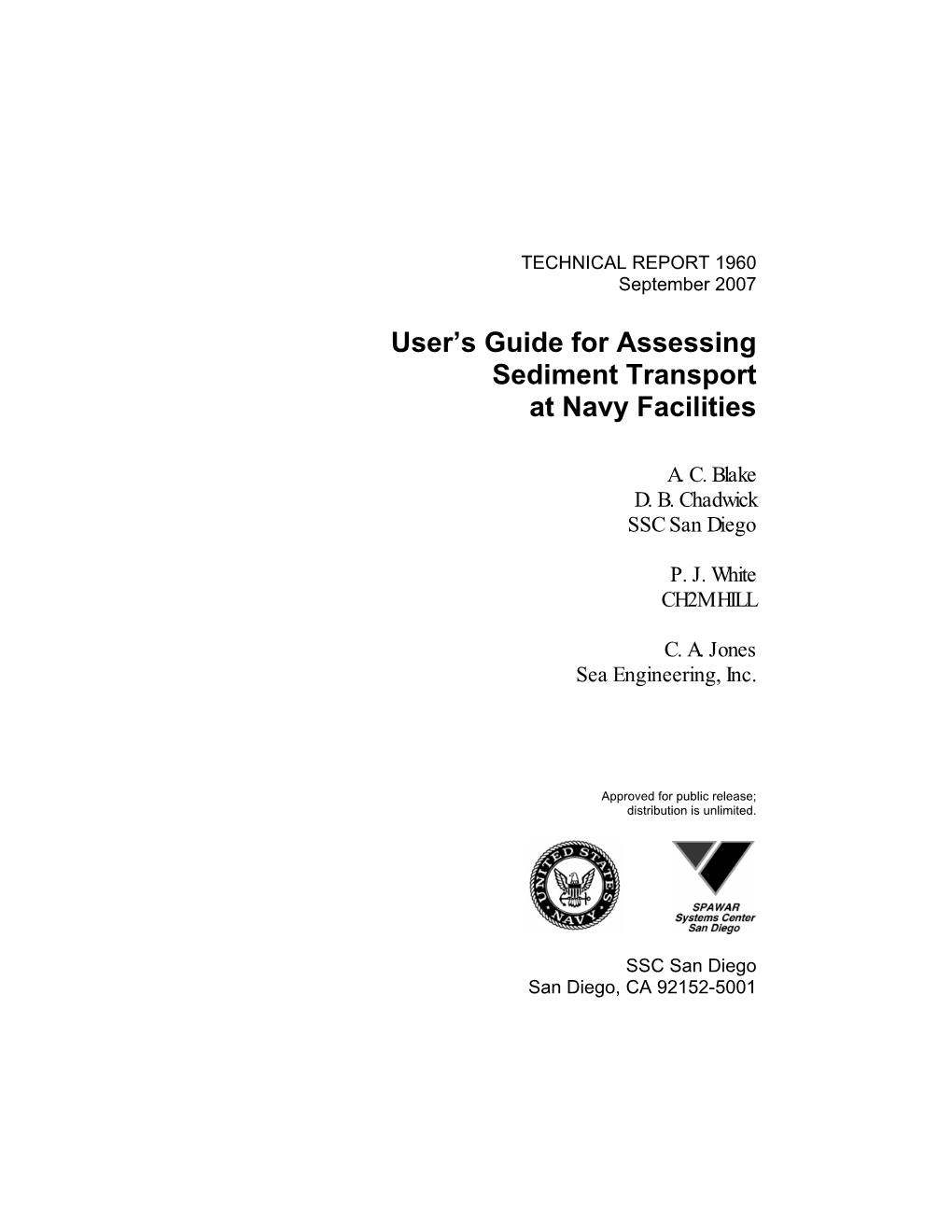 User's Guide for Assessing Sediment Transport at Navy Facilities