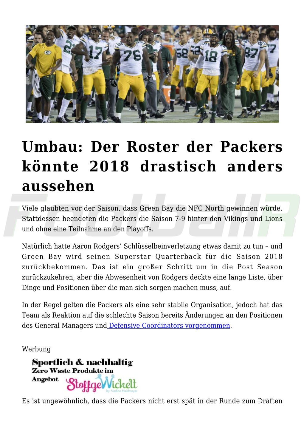 Der Roster Der Packers Könnte 2018 Drastisch Anders Aussehen