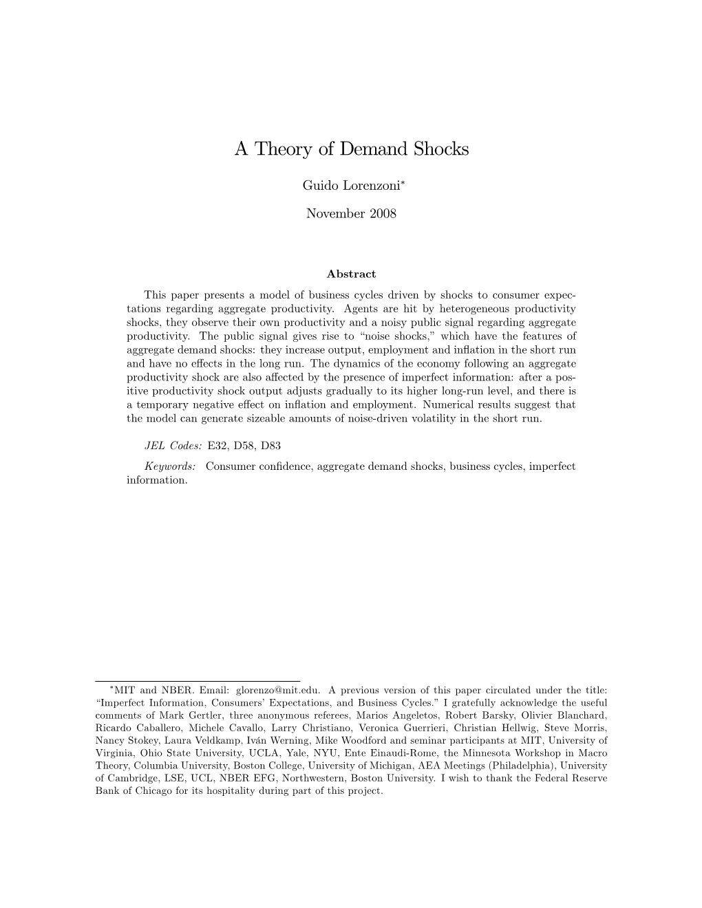 A Theory of Demand Shocks