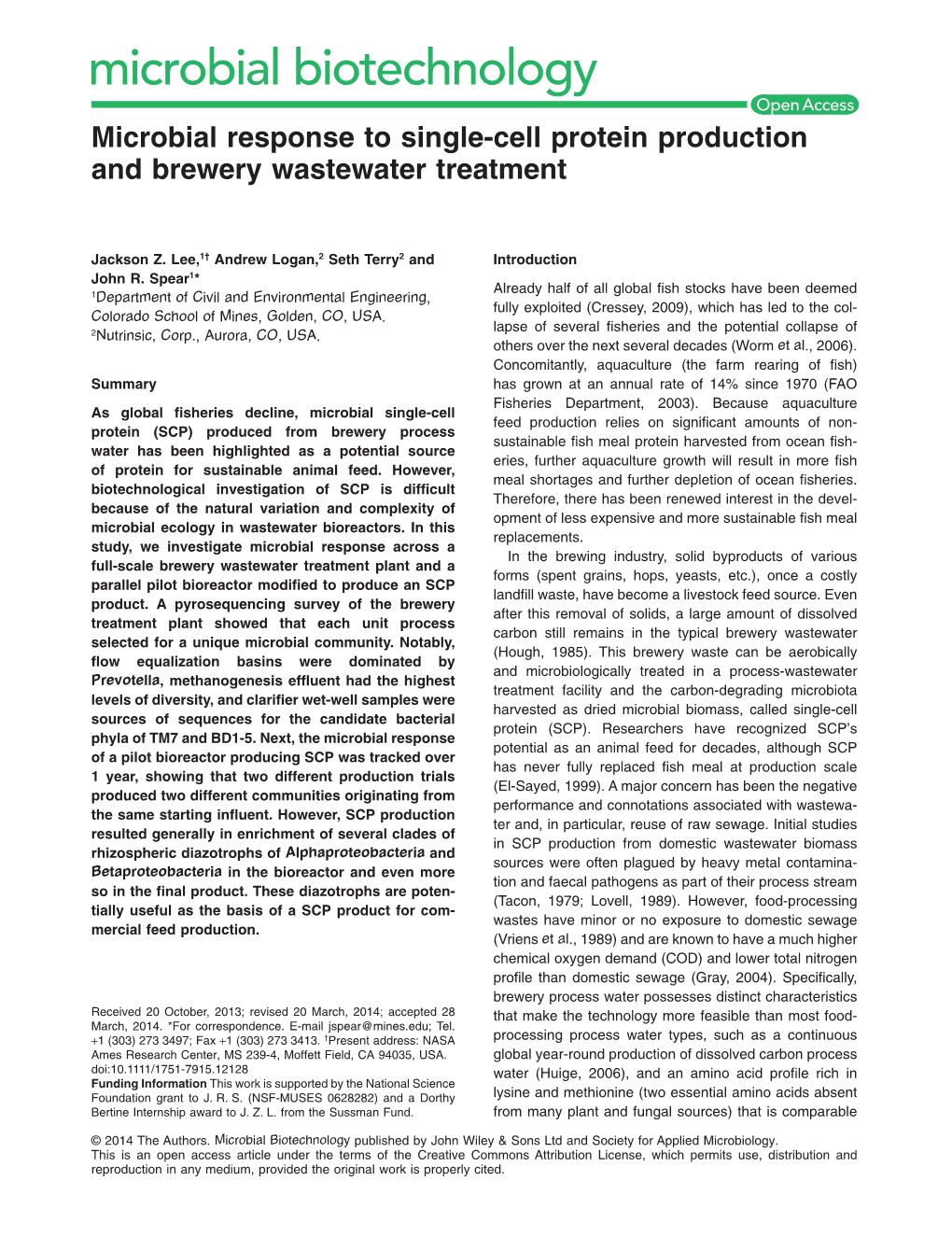 Microbial Response to Singlecell Protein Production and Brewery