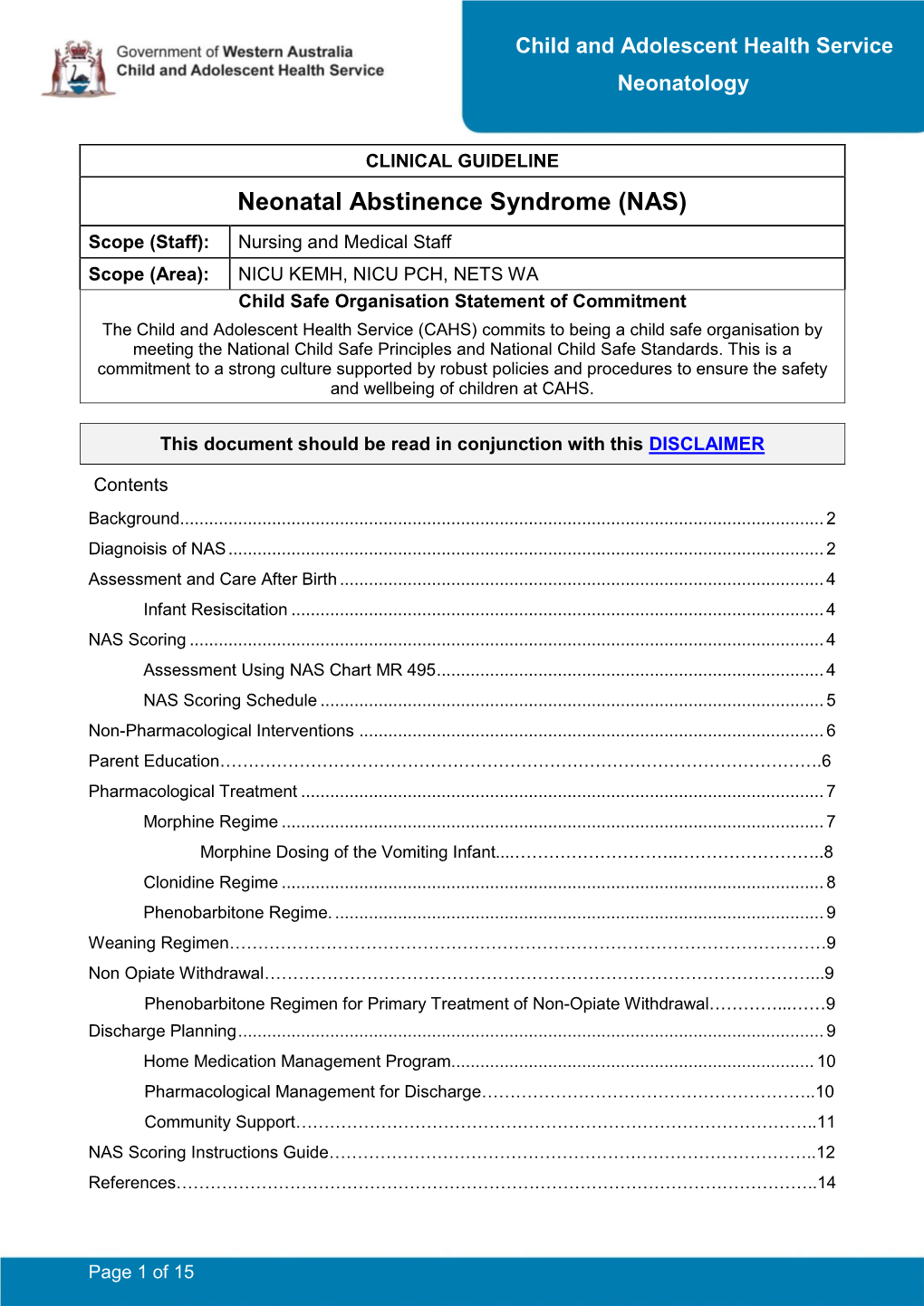 Neonatal Abstinence Syndrome