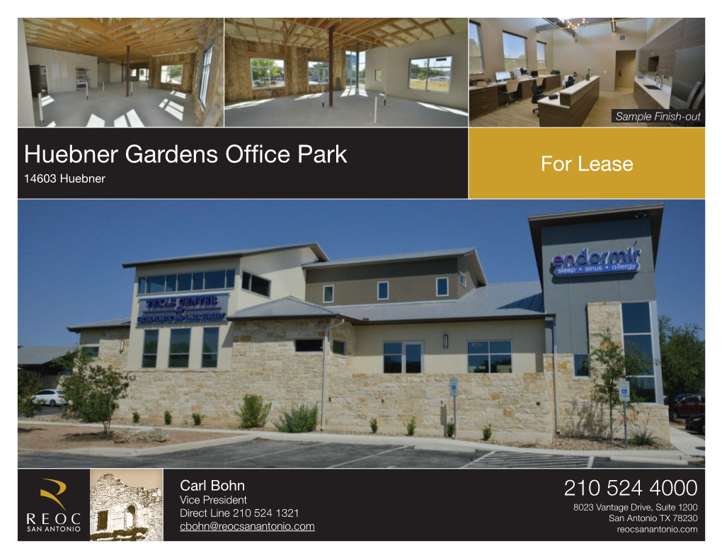 Huebner Gardens Office Park for Lease 14603 Huebner