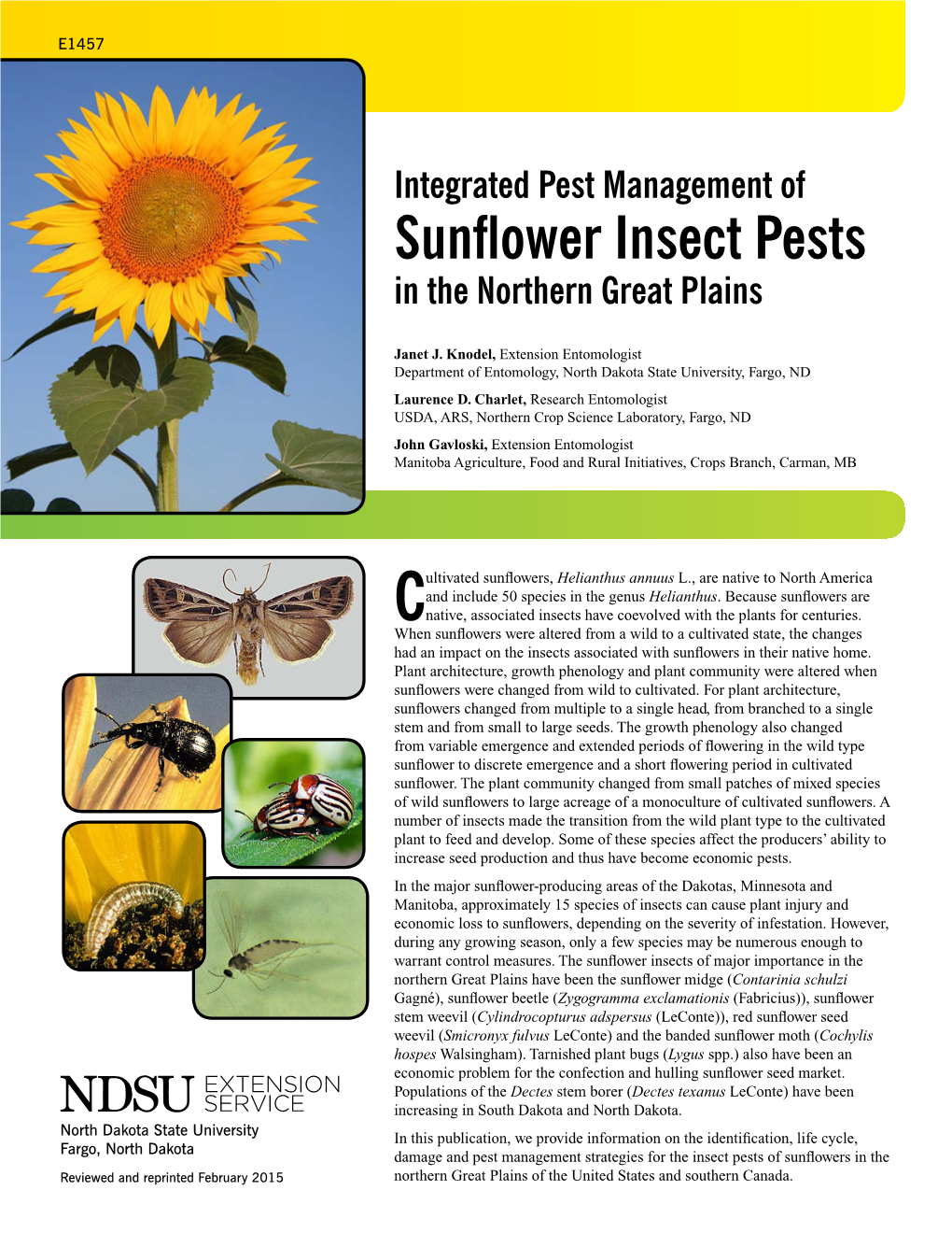 E1457 Integrated Pest Management of Sunflower Insect Pests in The