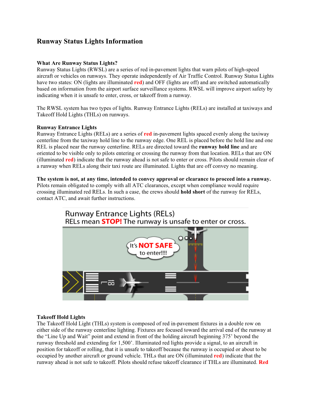 Runway Status Lights Information