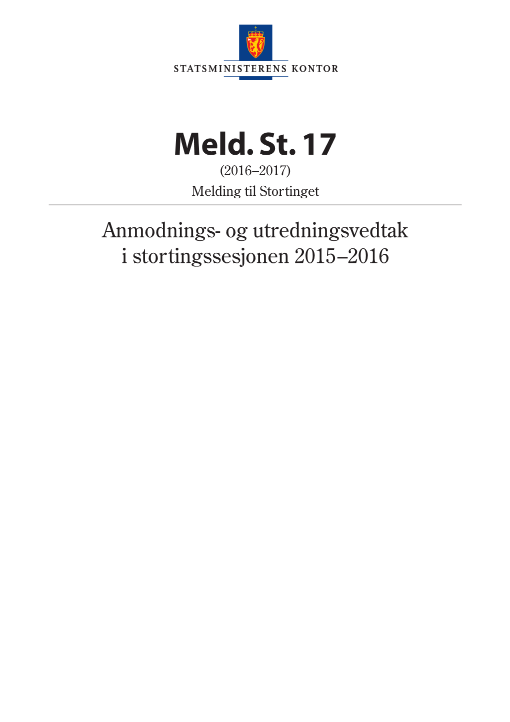 Meld. St. 17 (2016–2017)