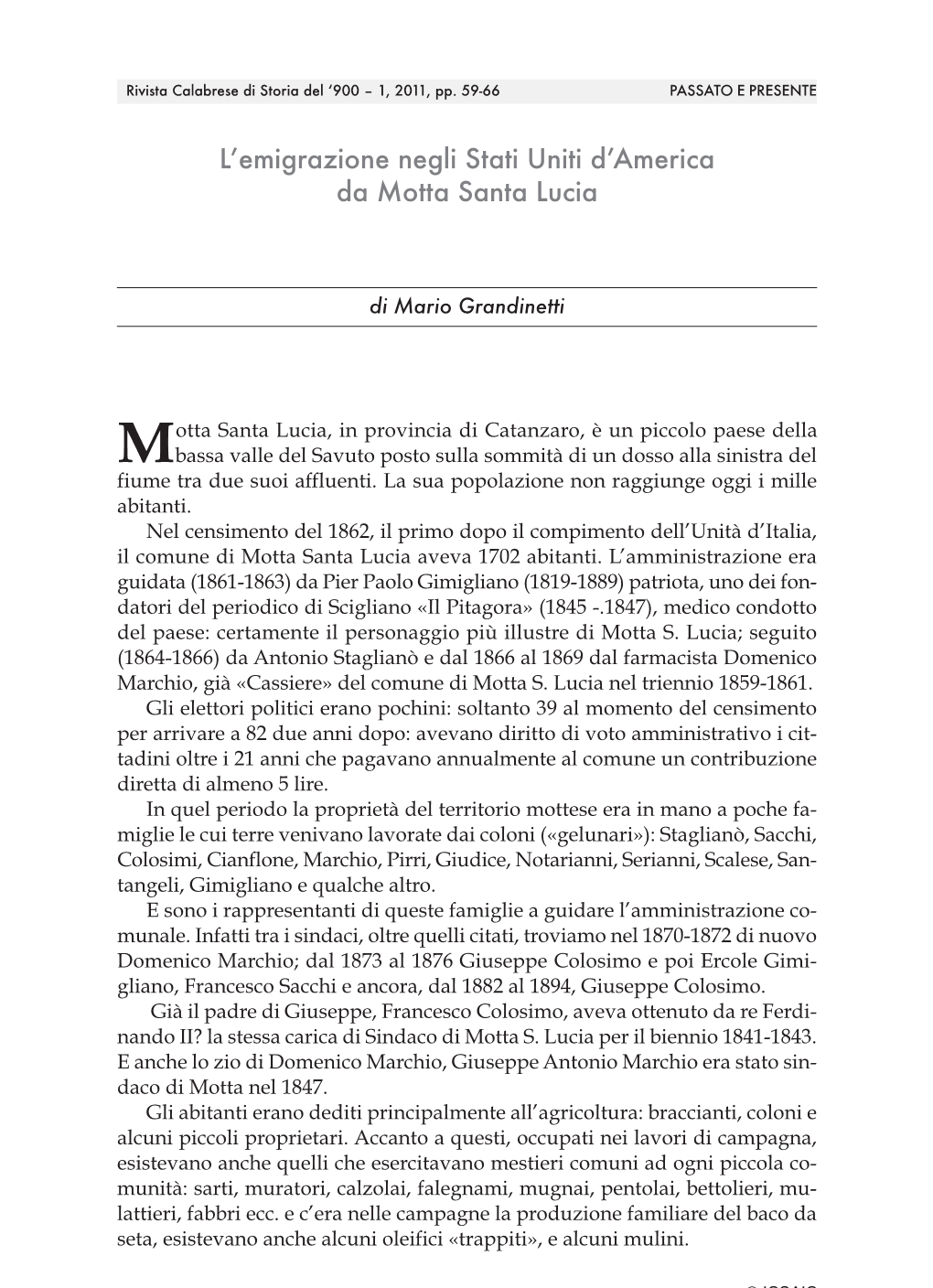 L'emigrazione Negli Stati Uniti D'america Da Motta Santa Lucia