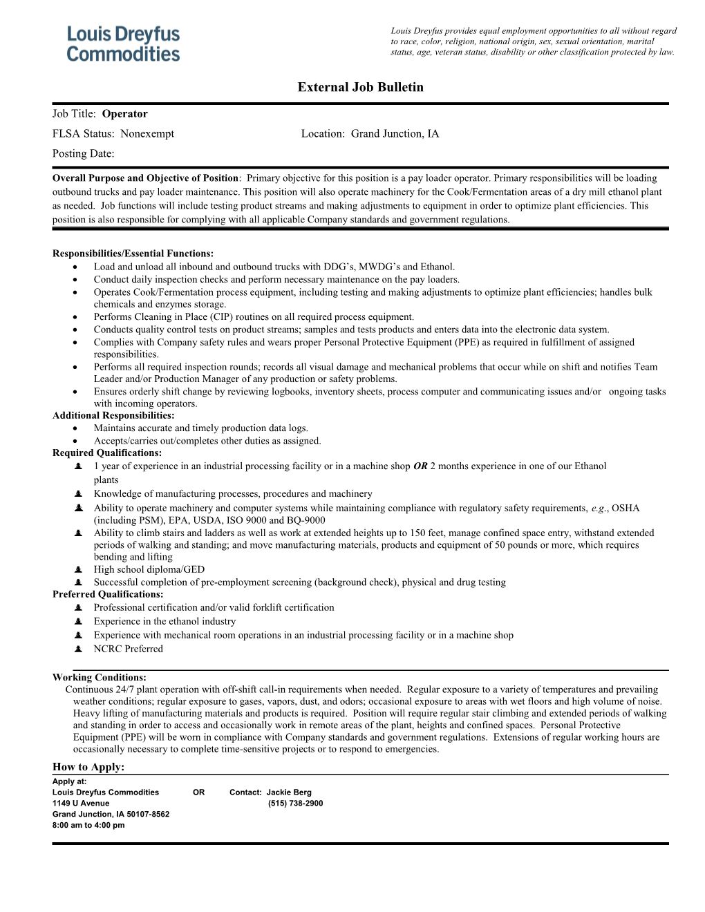 External Job Bulletin