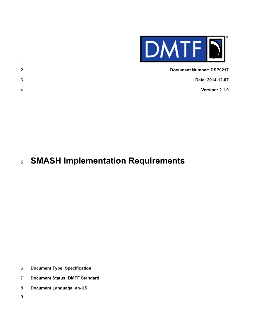 SMASH Implementation Requirements