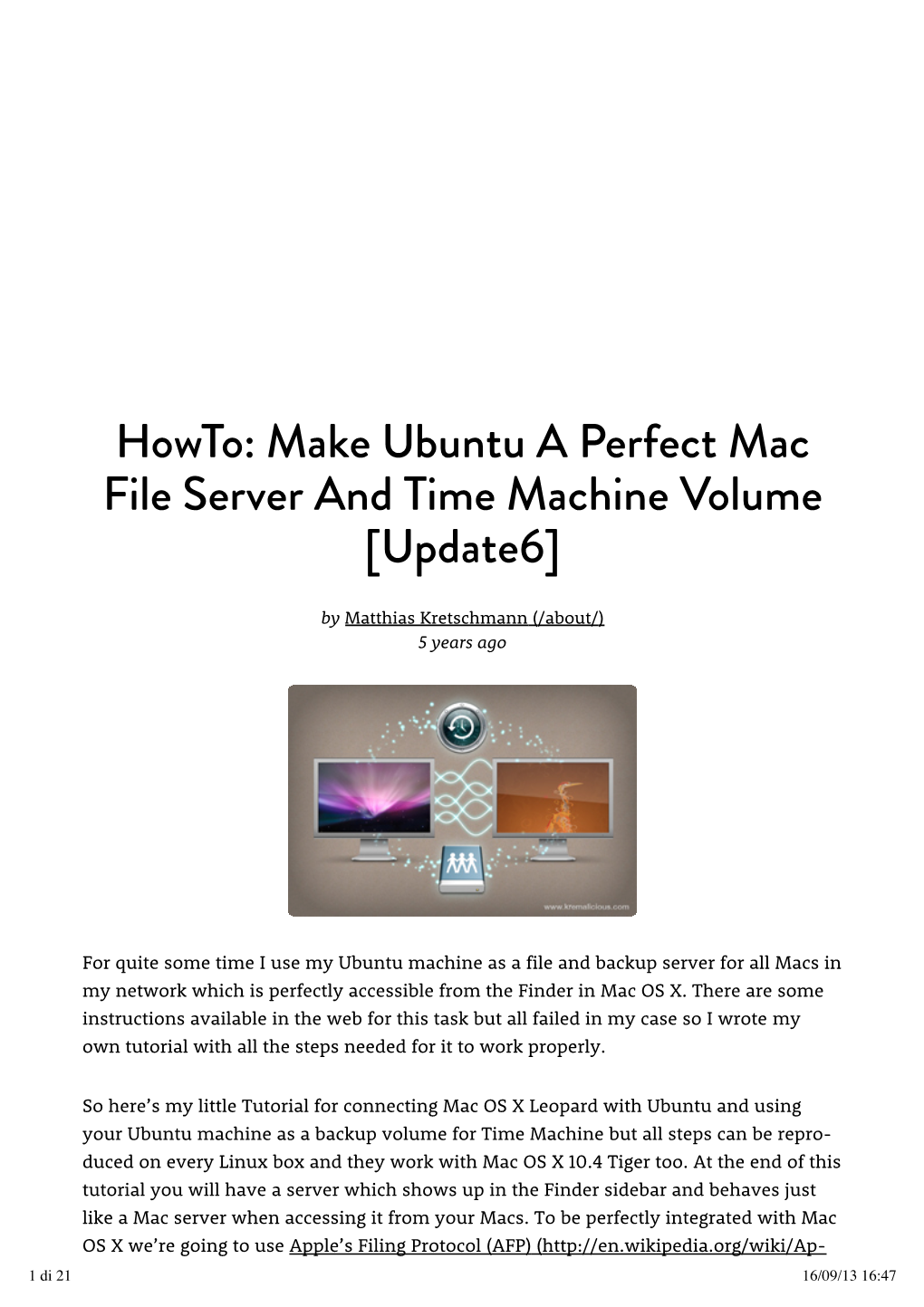 Make Ubuntu a Perfect Mac File Server and Time Machine Volume [Update6]
