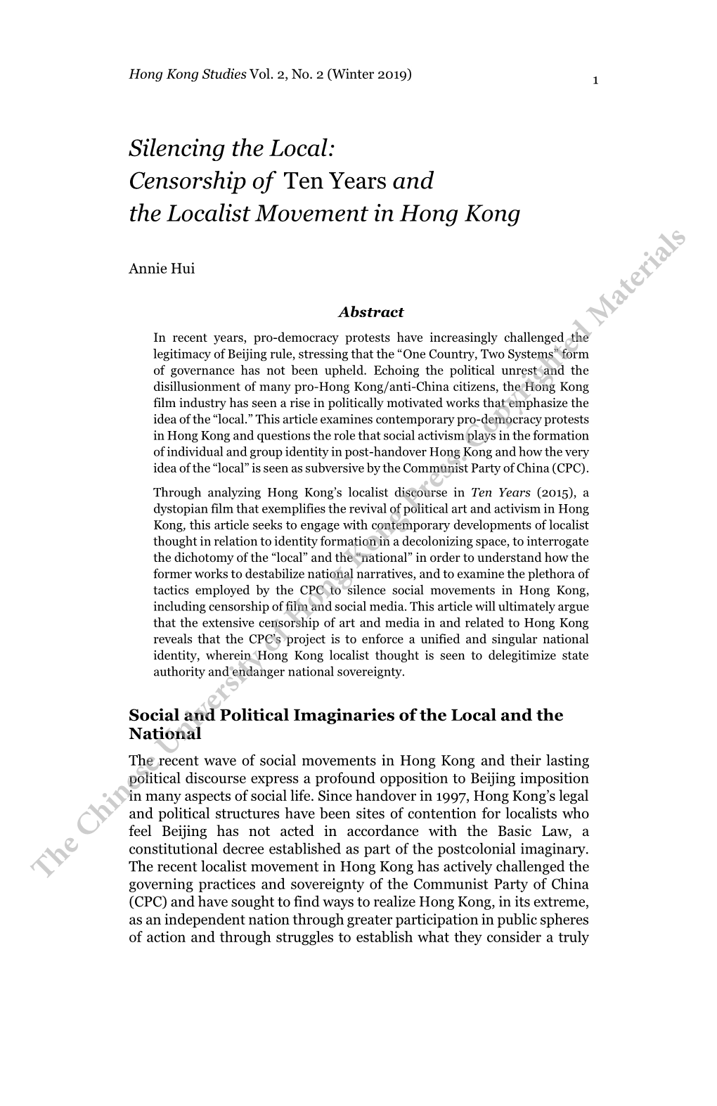 The Chinese University of Hong Kong Press: Copyrighted Materials