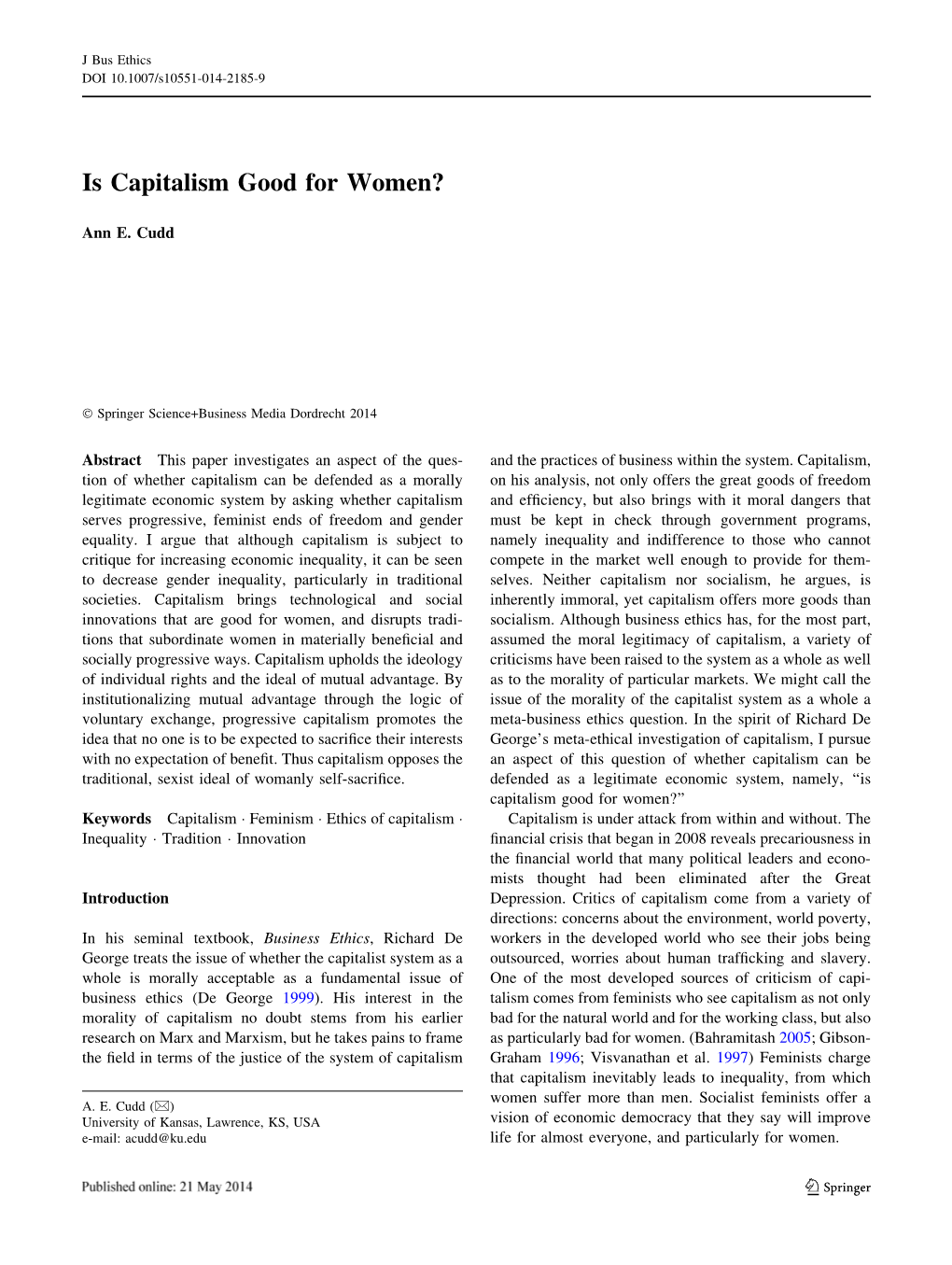 Is Capitalism Good for Women?