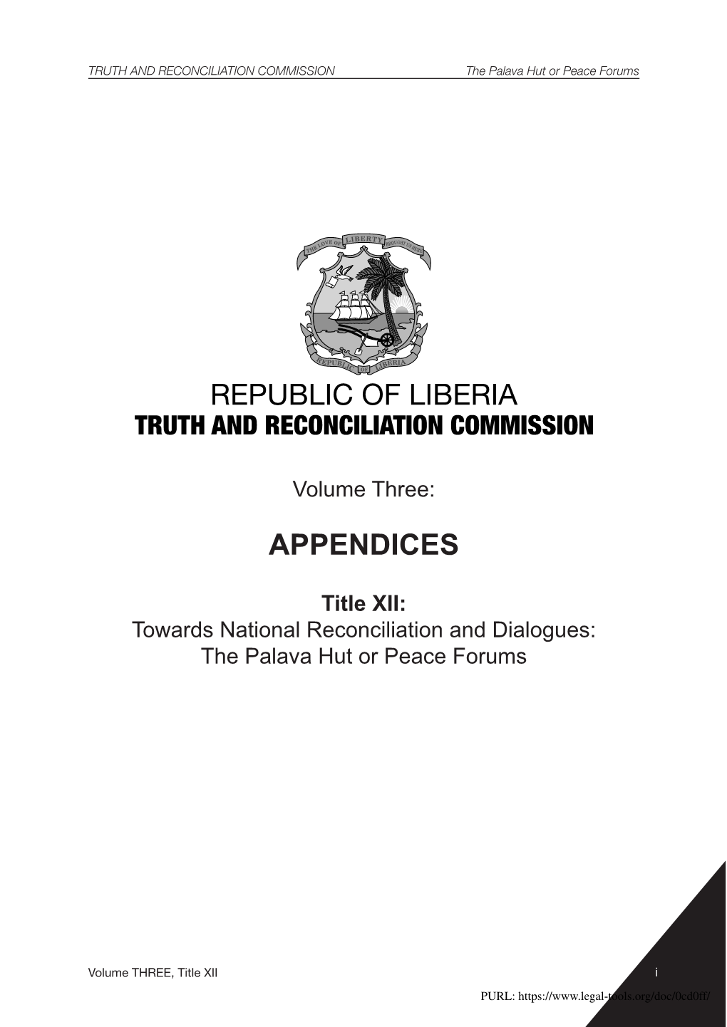 Republic of Liberia Appendices