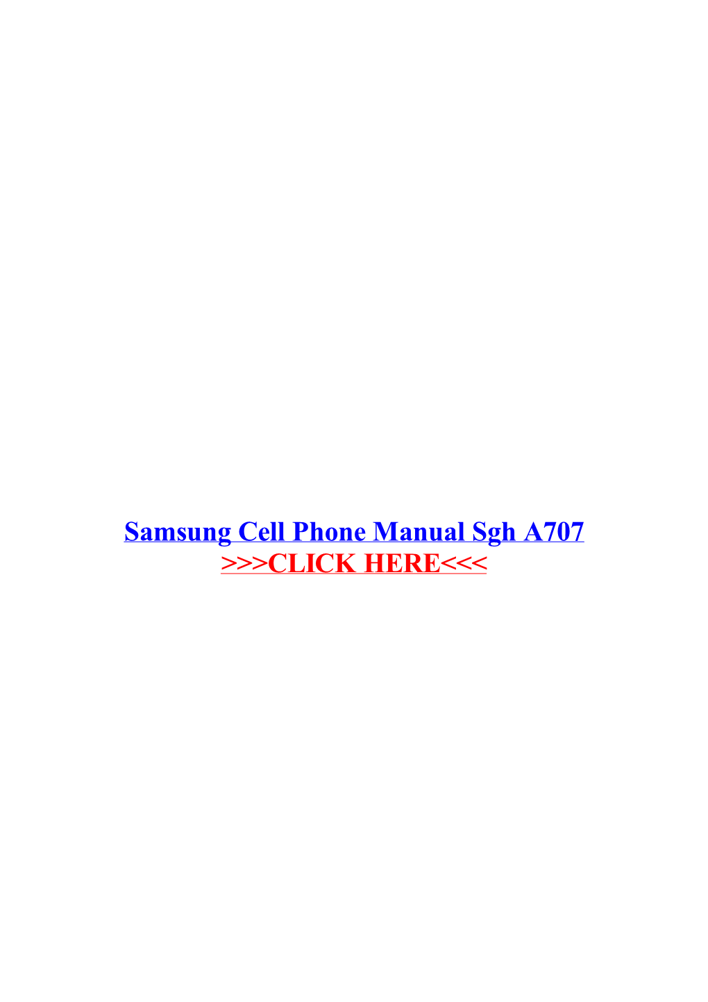 Samsung Cell Phone Manual Sgh A707