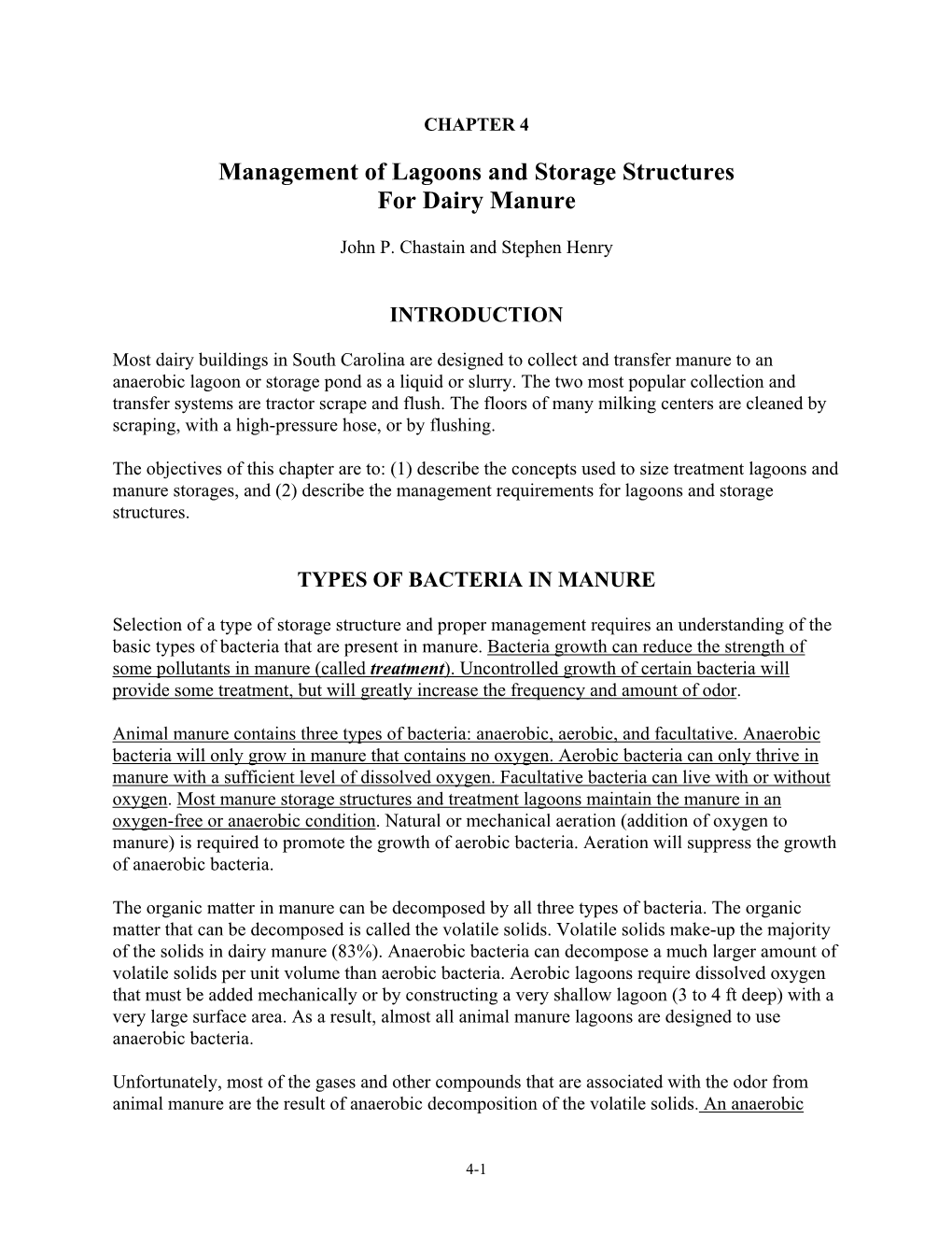 Management of Lagoons and Storage Structures for Dairy Manure