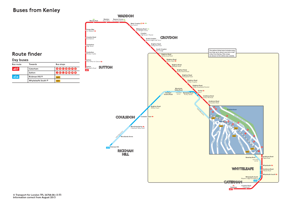 Buses from Kenley WADDON Waddon Reeves Corner Wandle Park 3RVW2IÀFH for Church Street West Croydon Bus Station