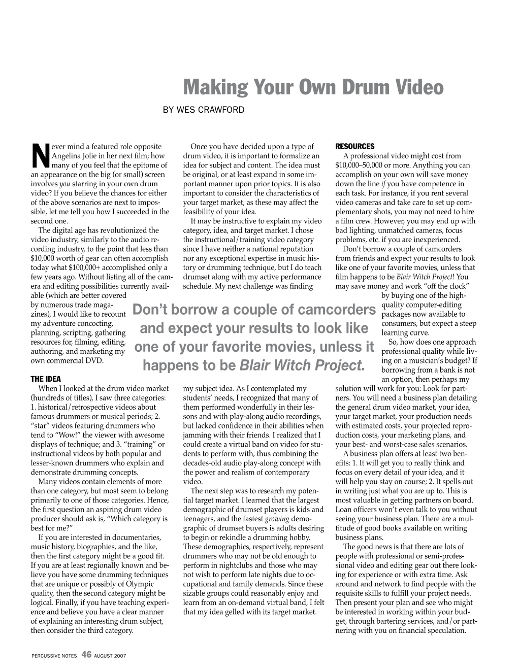 Making Your Own Drum Video by Wes Crawford