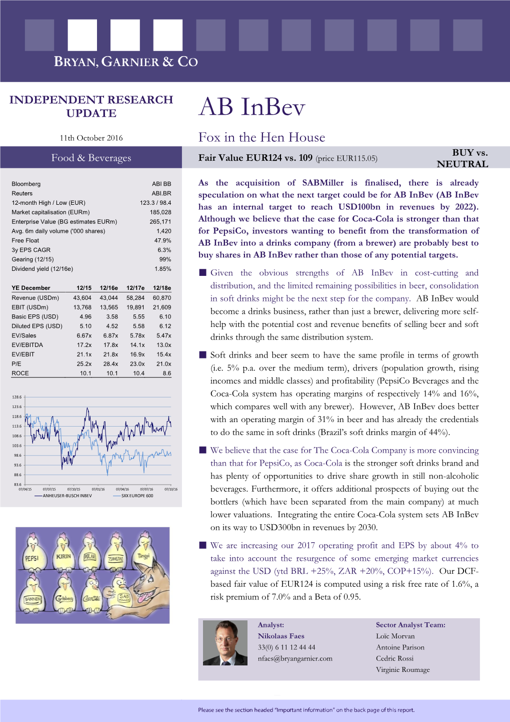 AB Inbev 11Th October 2016 Fox in the Hen House BUY Vs