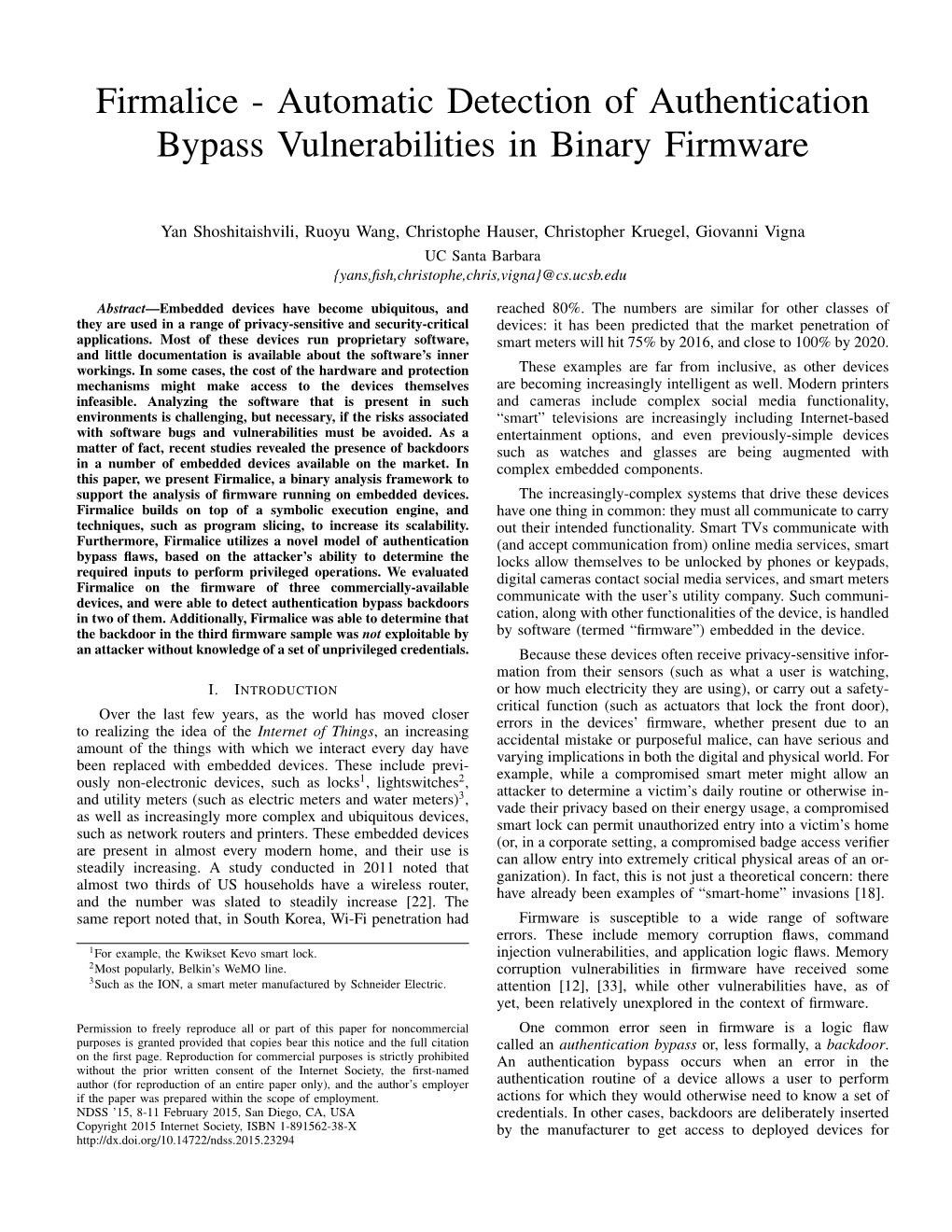 Automatic Detection of Authentication Bypass Vulnerabilities in Binary Firmware