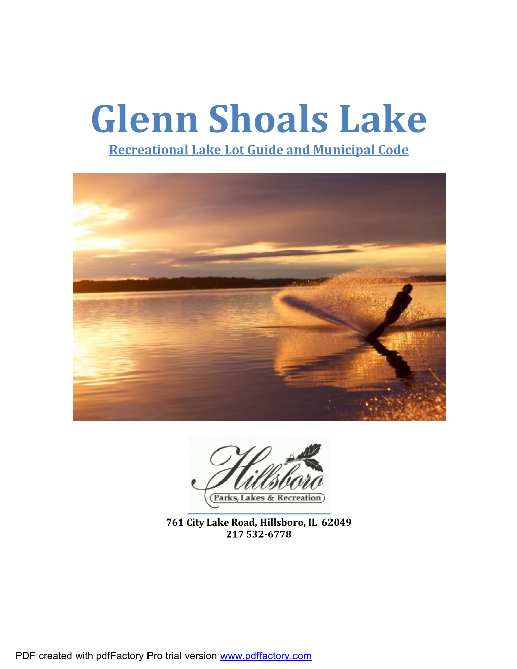 Lake Lot Guide and Municipal Code