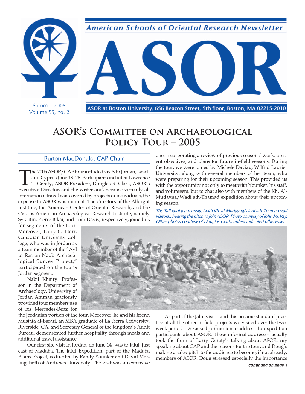 ASOR's Committee on Archaeological Policy Tour