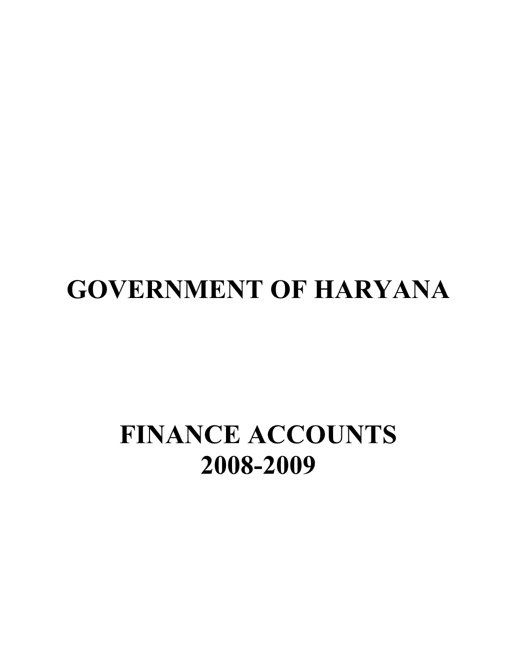 Government of Haryana Finance Accounts 2008-2009