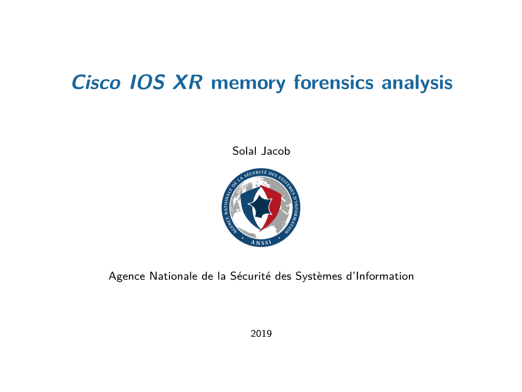 Cisco IOS XR Memory Forensics Analysis