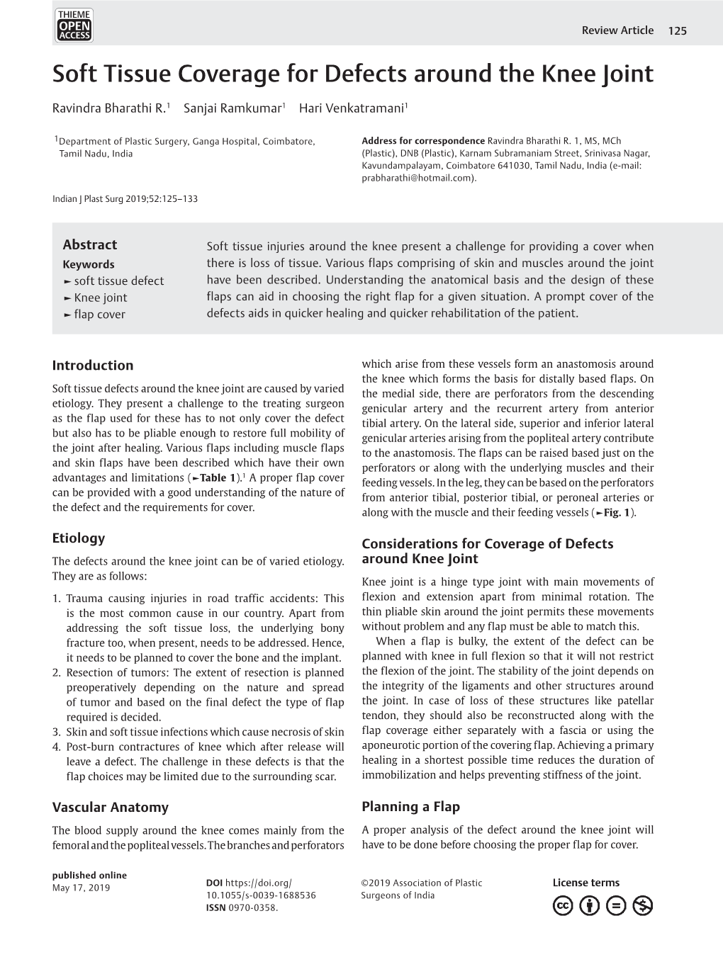 Soft Tissue Coverage for Defects Around the Knee Joint