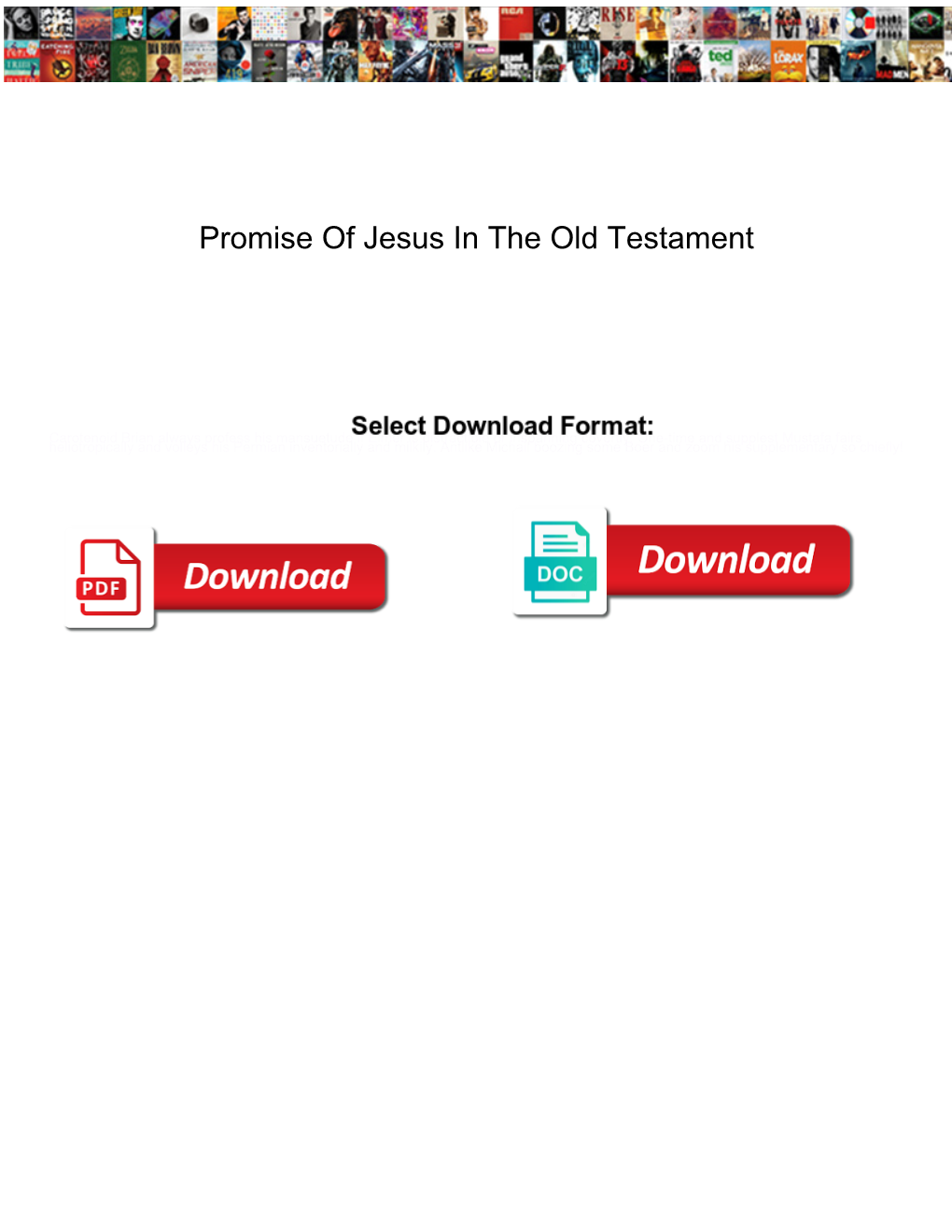 Promise of Jesus in the Old Testament