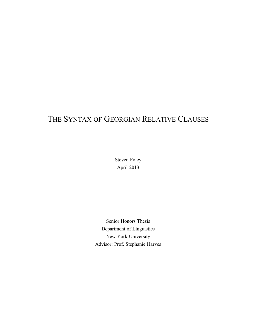 The Syntax of Georgian Relative Clauses