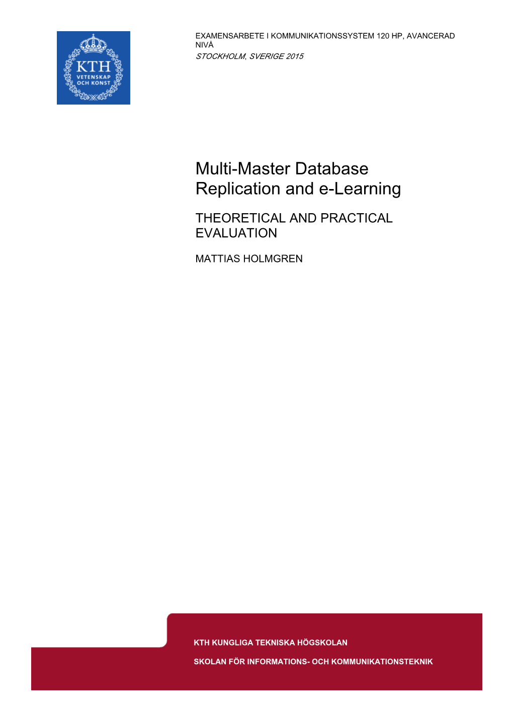 Multi-Master Database Replication and E-Learning