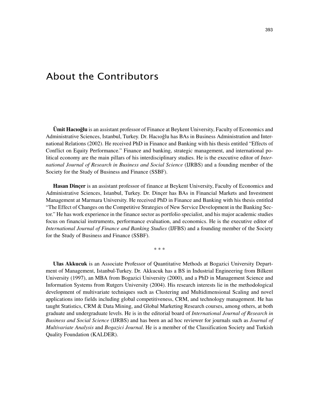 About the Contributors