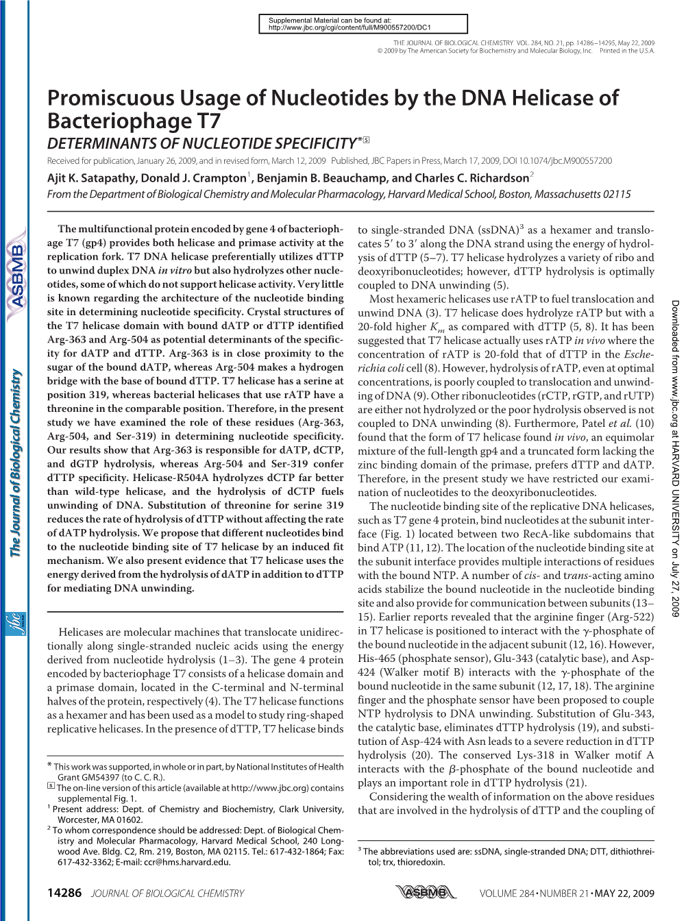 Promiscuous Usage of Nucleotides by the DNA Helicase Of