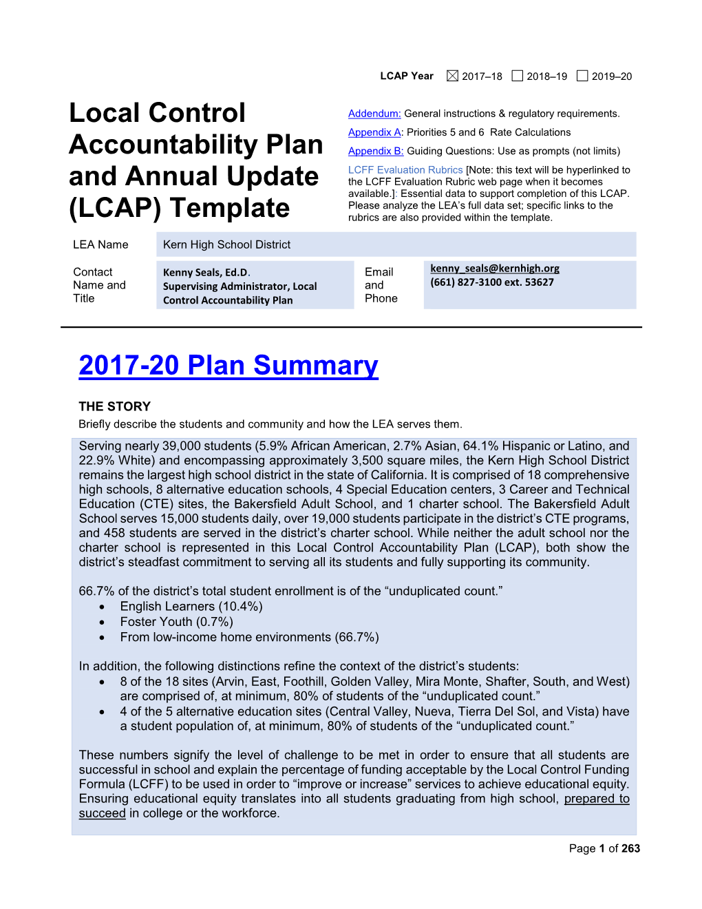 LCAP Year 2017–18 2018–19 2019–20