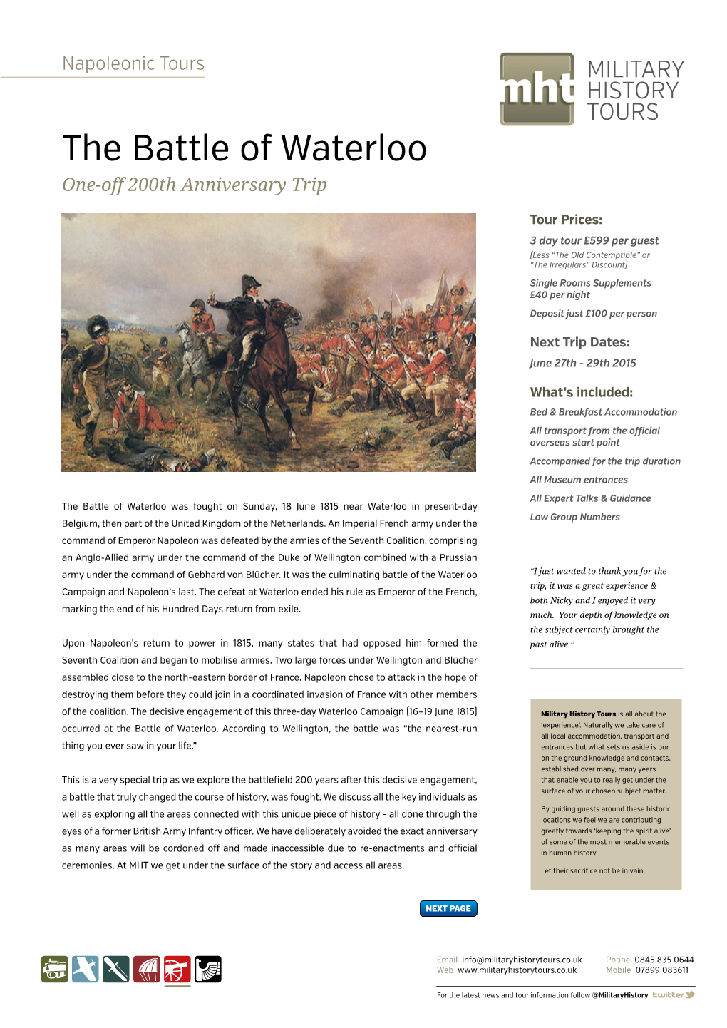 Waterloo One-Off 200Th Anniversary Trip