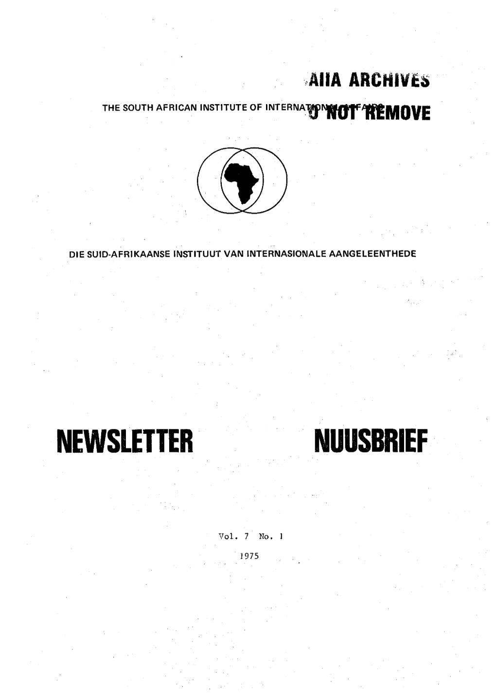 Newsletter Nuusbrief