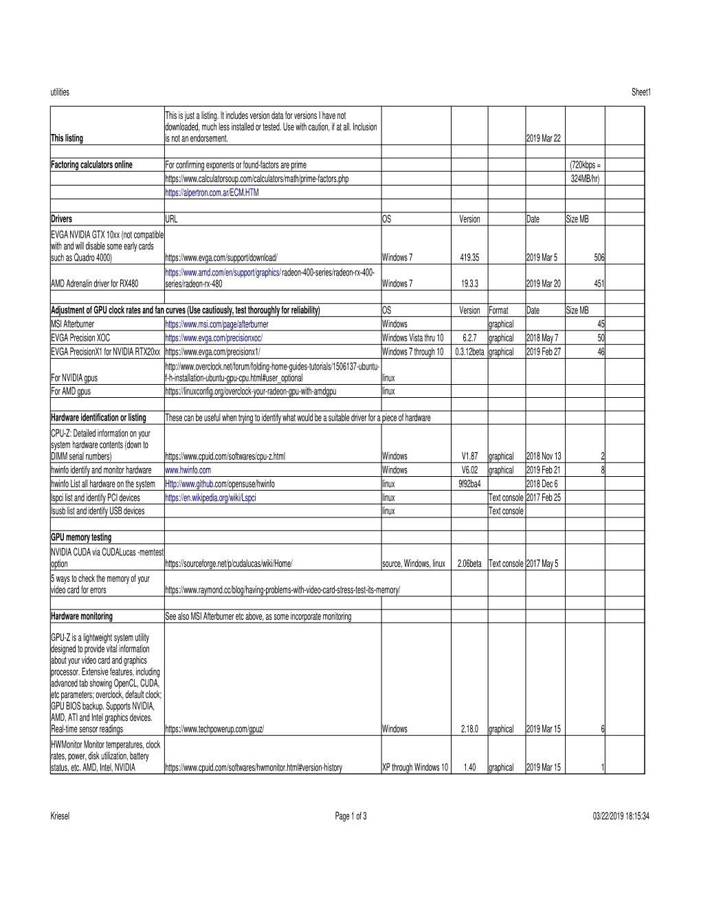 Utilities Sheet1